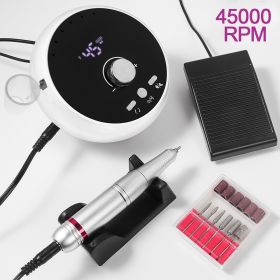 45000RPM Professional Electric Nail Drill Manicure Machine Low Noise Nails Sander Set Portable Nail Drill Tools, Used For Sanding And Polishing, (Color: White)