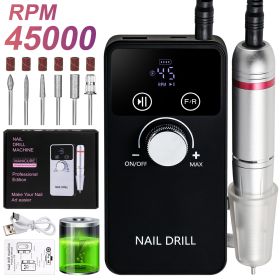 Mobile Drill Portable Nail Mobile Drill For Professional Manicure And Pedicure, Precision Electric Nail Tool For Smooth Nail Shaping And Polishin (Color: Black)